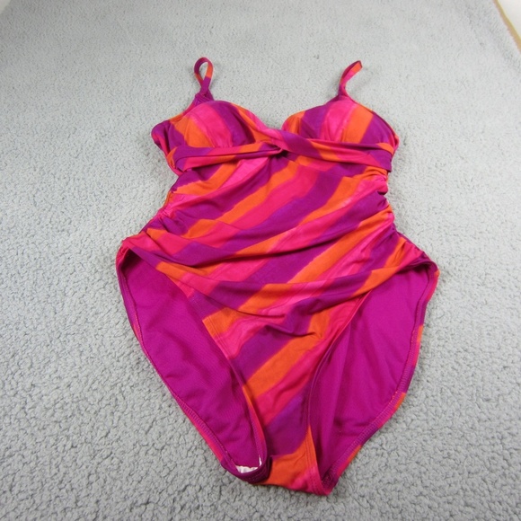 Lauren Ralph Lauren Swimsuit Womens 10 One piece  stretchy Beach colorful *Read* - Picture 1 of 15